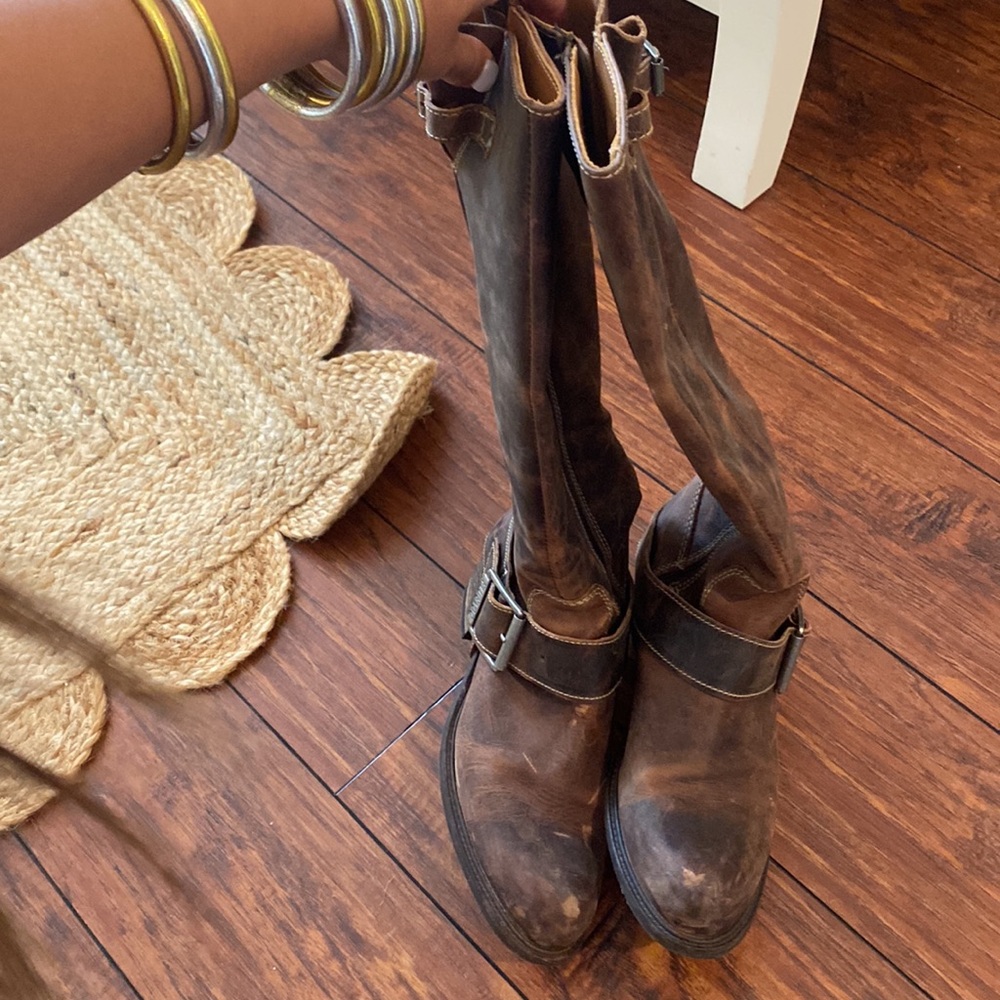 John Fluevog Brown Leather Boots Size 9.5 - Picture 5 of 5